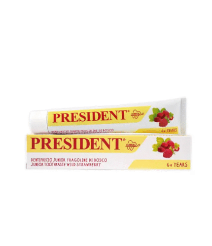 معجون أسنان بريزيدنت للأطفال بنكهة الفراولة 50 مل للأطفال من عمر 6 سنوات فما فوق