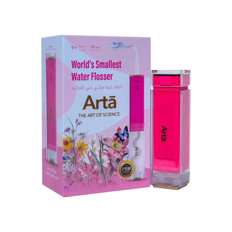 65bb4e11e406218195b2a1c6_arta-mini-water-flosser-for-ages-9-fuchsia جهاز تنظيف الأسنان بالماء ميني أرتا للأطفال - فوشيا - الصورة 1